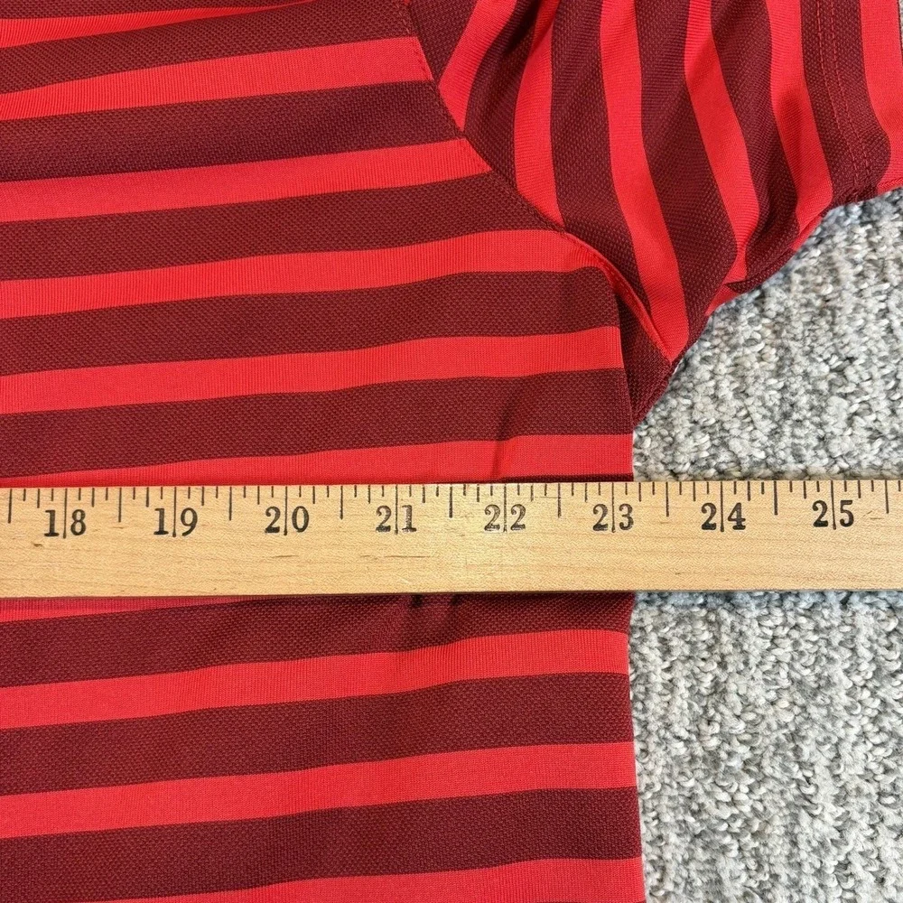 Nike Men's XL Dri-Fit Golf Striped Polo‎ Shirt in Red Maroon Performance 833065